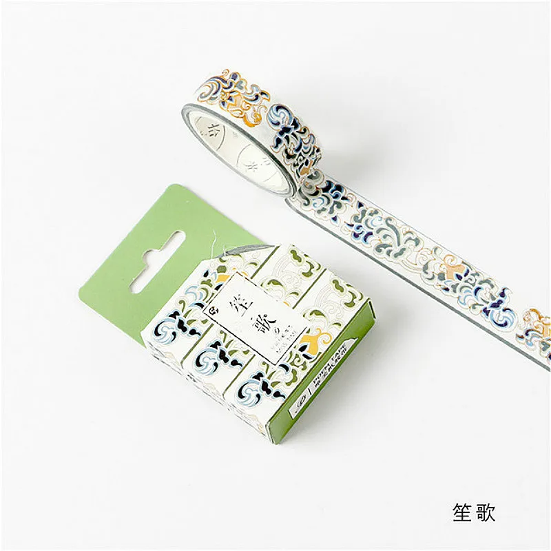

1piece Chinese Style Washi Tape Paper Planner Masking Tape Adhesive Tapes Colorful Creative Stickers Decorative Stationery Tapes