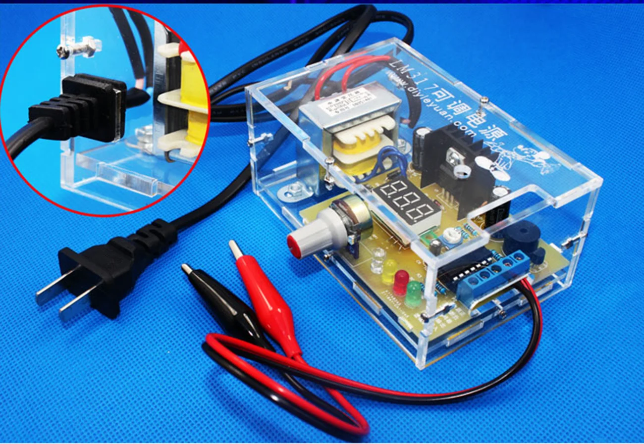 Lm317 Adjustable Voltage Regulated Power Supply Kit Electronic Diy Dc