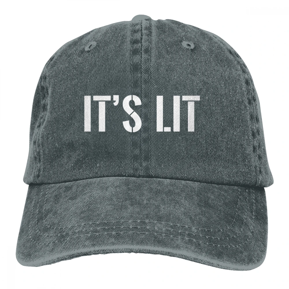 It's Lit Casquette Deep Heather Мужская и женская джинсовая бейсболка с завязками Регулируемая Кепка для папы и гольфа