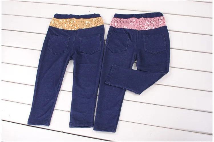Лидер продаж, для детей от 3 до 8 лет блестящие детские Модные леггинсы для девочек throusers с блестками для девочек детские штаны, джинсы