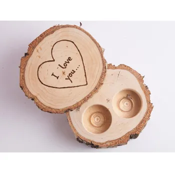 

Wooden Ring Box custom Rustic wedding Wood slice Ring Holder Engagement Jewelry Box engraved ring bearer pillow Valentines Gift