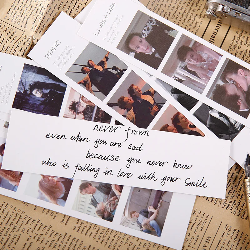 30pcs Classic Film Series Box Bookmark Aesthete Stationery Give A Gift To Someone Who Likes Reading