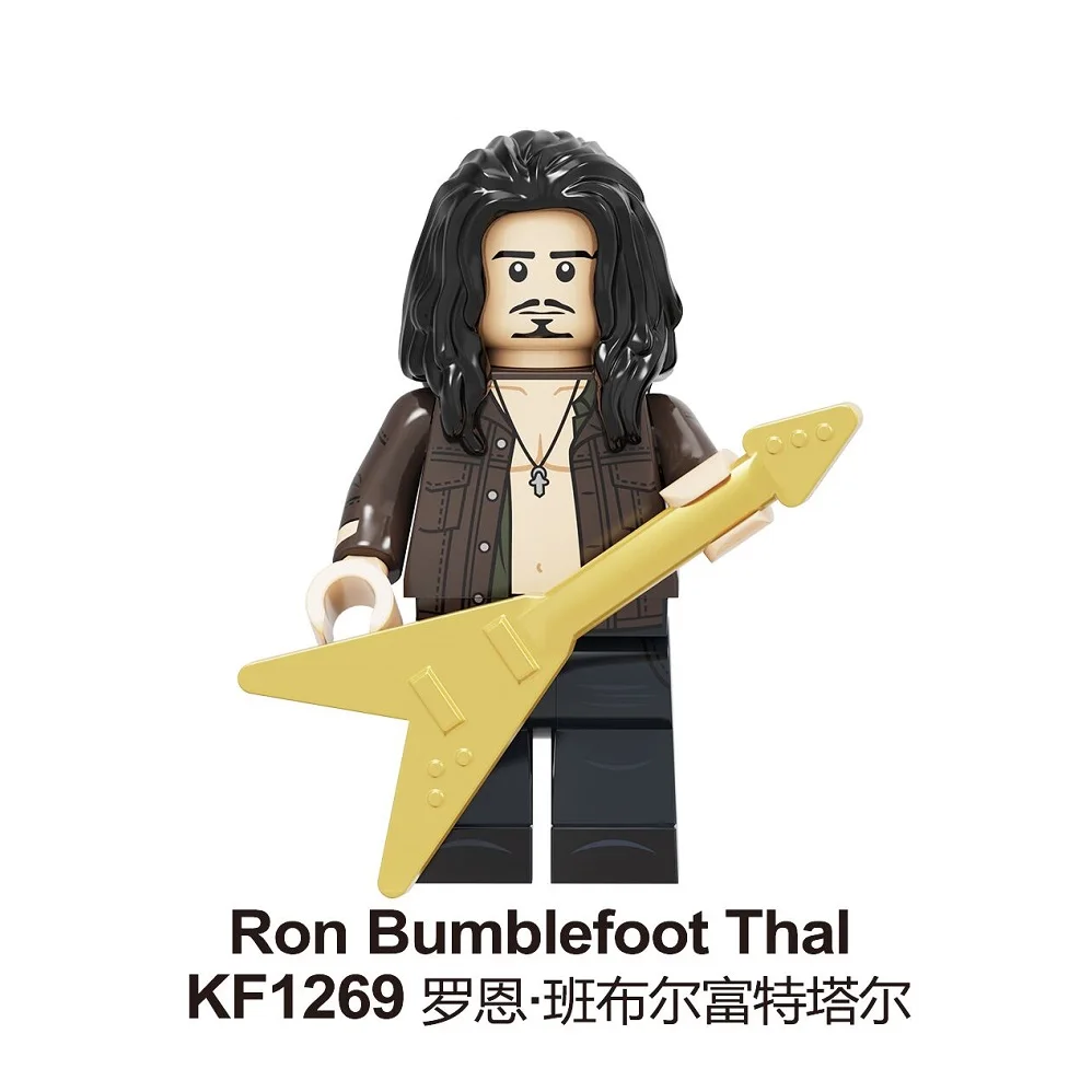 20pcs Guns N' Roses Building Blocks Famous Singer DJ Ashba Ron Tommy Stinson Frank Ferrer Action Figures Toys for Kids KF6105 - Цвет: KF1269 20pcs No Box