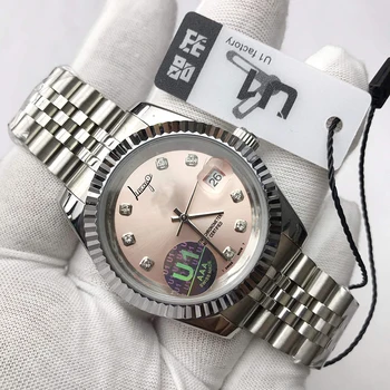 

classic dayjust Pink color 36mm & 40mm Men women watch automatic Glide Smooth second hand watch luminous mechanical Watches