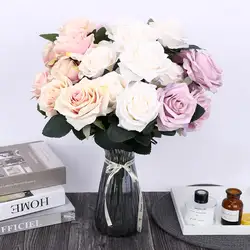 1 букет искусственных французских роз Шелковый цветочный букет поддельный цветок ромашка свадебные цветы Декор вечерние аксессуары