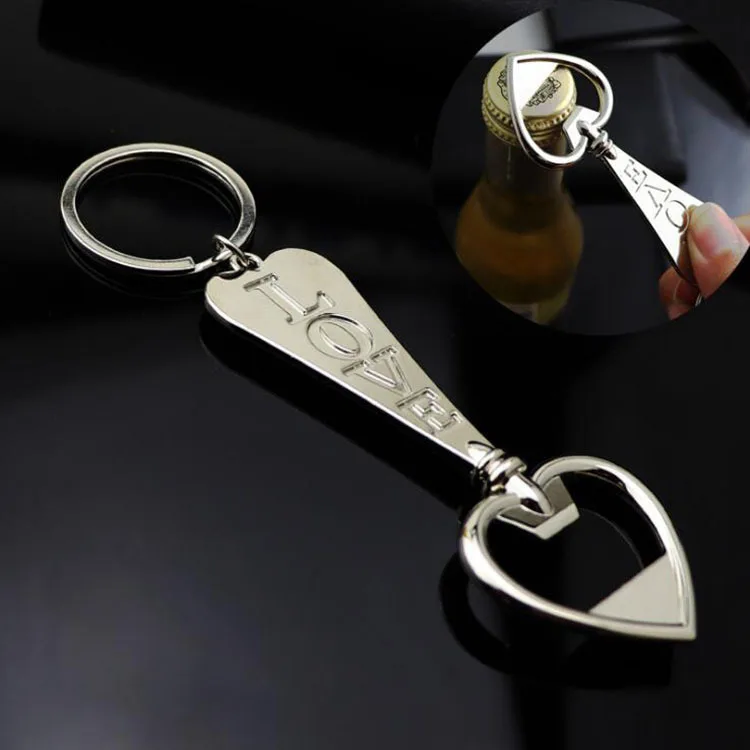 Стиль сердце Форма бутылка с надписью "Love" открывашка в виде ключа с кольцом мульти-функциональный пивная бутылка открывашка в виде ключа с кольцом-выгравированный логотип по индивидуальному заказу