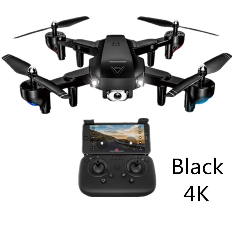 FN Drone 807 Квадрокоптер Wi-Fi аэрофотосъемка Дрон оптический поток позиционирование жестовое управление радиоуправляемый самолет игрушка - Цвет: Black-4K