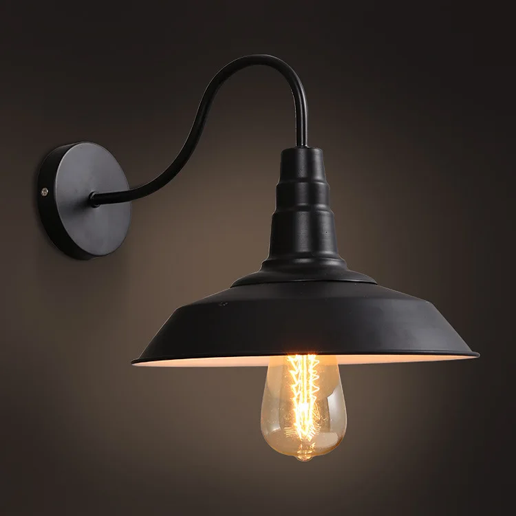 

System Industry Wind Corridor Balcony Aisle Restaurant Bar Nostalgia Originality Personality Rh Wrought Iron Lid Wall Lamp