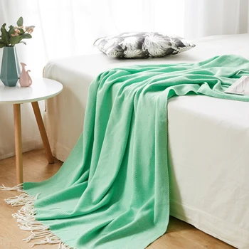 

Decorative Knitted Throw Blanket Soft Cozy For Bed Sofa Blankets With Tassel Nordic Knitted Throw Thread Blanket On The Bed Sof