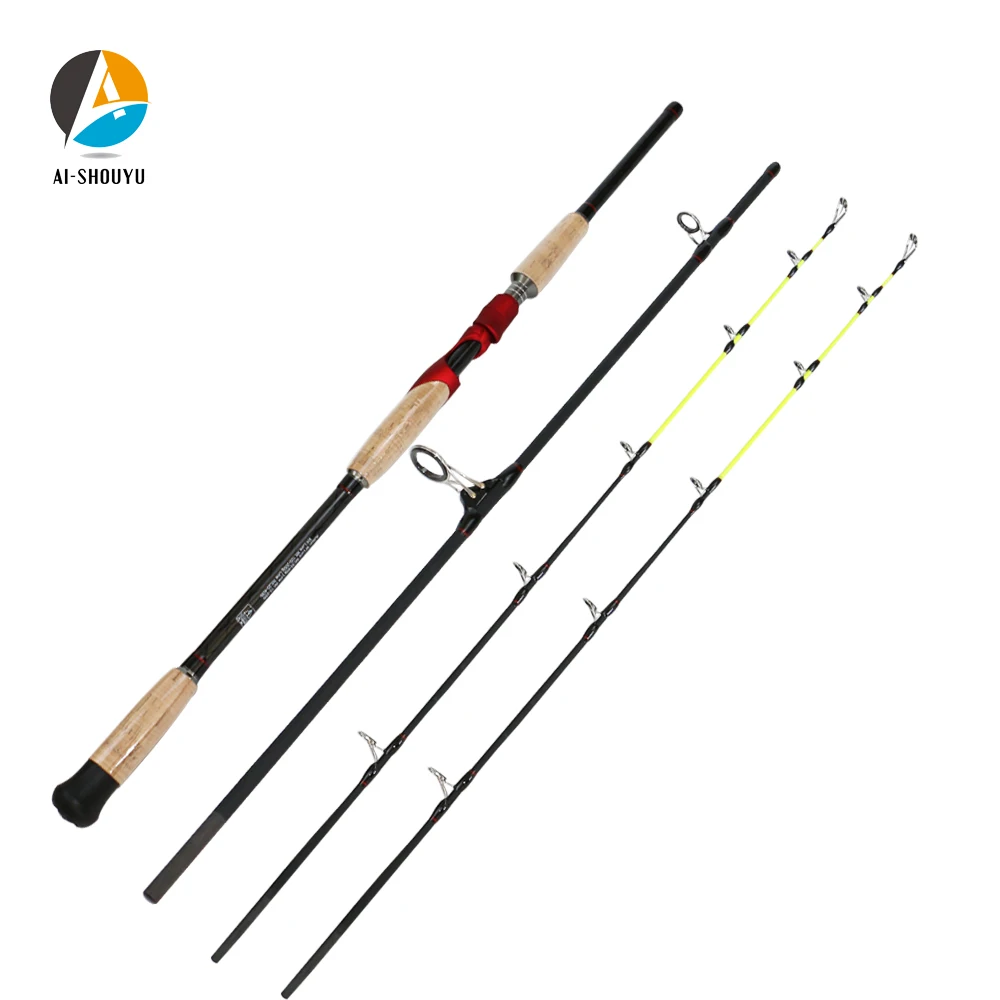 

AI-SHOUYU New Lure Rod 1.8m/ 2.1m/2.4m/2.7m/3.0m High Carbon Spinning/Casting Rod Probale Fishing Pole M/XH Power Travel Rod