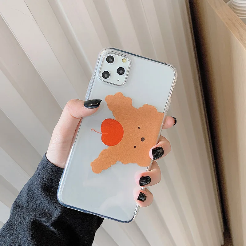 INS корейский стиль медведь мультфильм прозрачные чехлы для iPhone 11Pro Max 6 6s 7 8 Plus X Xs Max Xr 11 Pro мягкий чехол Fundas Capa - Цвет: 1