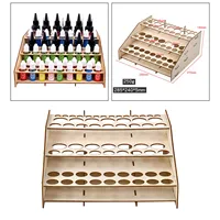 64 Pots Wooden Craft Paint Rack Miniatures Organizer Brush Paint Holder for DIY Art Painting Spraying Hobby Tools Bottle Shelf 2