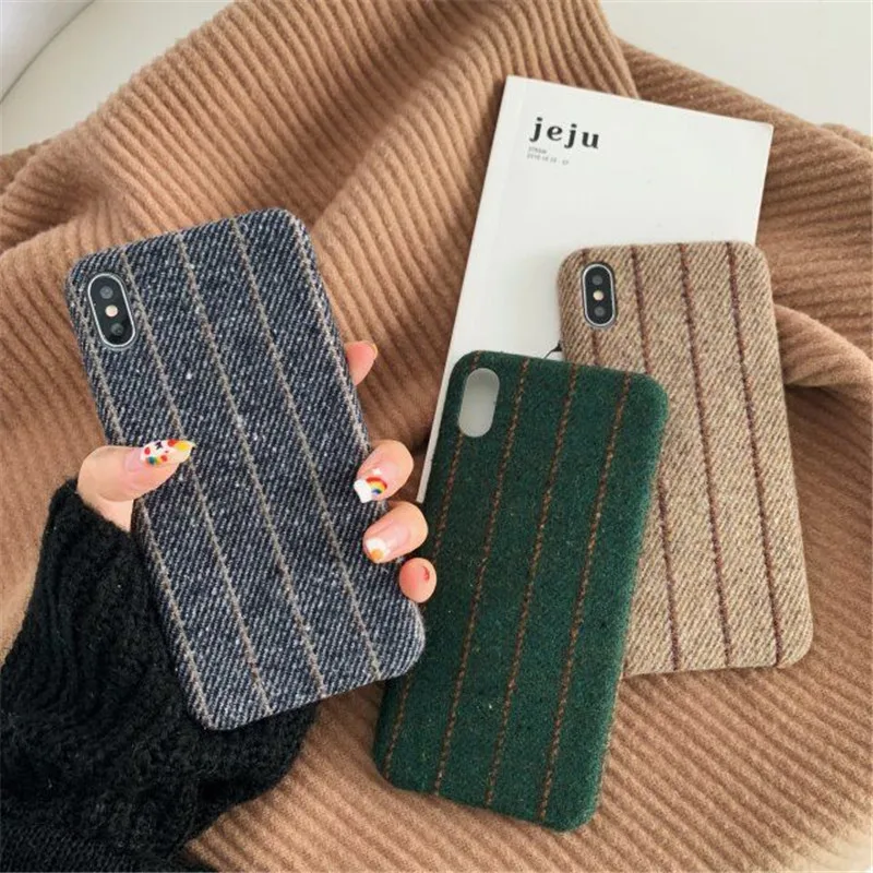 Чехлы для iPhone 6 6s 7 8 11 Pro X XS XR MAX Plus Толстая шерстяная задняя крышка аксессуары для телефона чехол Fundas