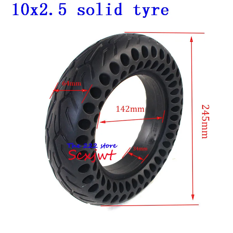 10x2,5 электрический скутер твердые шины 10x2/2,125/2,25/2,50 Универсальный устойчивая к износу,-надувной Вафельная Ткань прочные шины