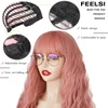 Long Mix Pink Womens Wigs With Bangs Heat Resistant Synthetic Kinky Curly Orange Gold Wigs for Women African American ► Photo 2/6