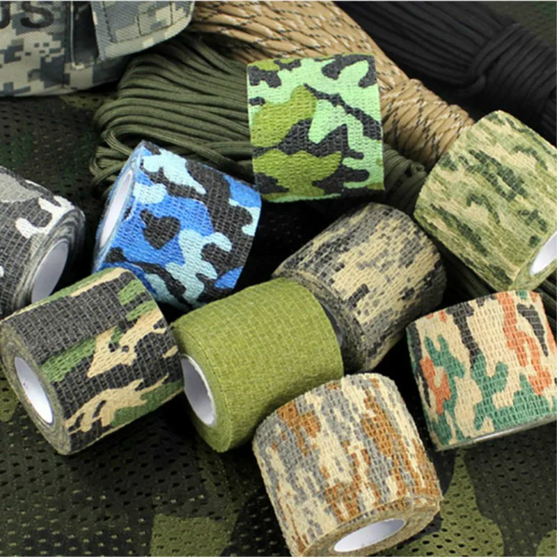 Cinta autoadherente de camuflaje para muñeca, accesorio de agarre para tatuaje, 5x4,5 CM
