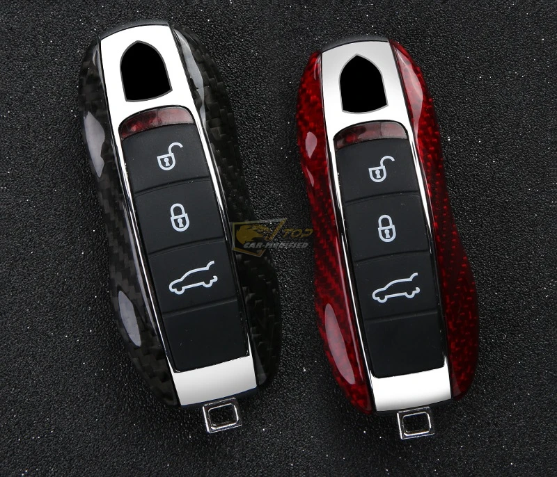 004-Free shipping 100% Real Pure DRY Carbon Fiber Car Key Case Cover Shell For Porsche Panamera  Macan  Cayenne718911