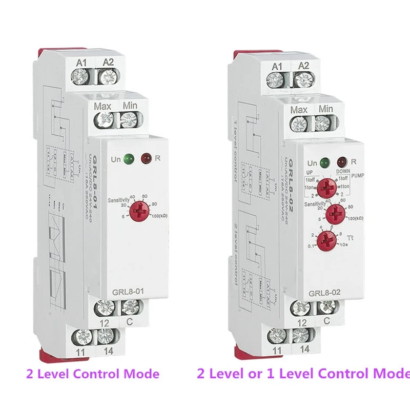 GRL8 регулятор уровня воды реле жидкости 10A AC DC 24V 220V реле водяного насоса с широким диапазоном напряжения