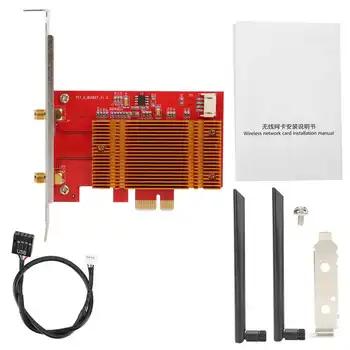 

Network Card Desktop for Intel 9260AC 2.4G/5G 1730Mbps WiFi with 8DBi Gain Antenna New