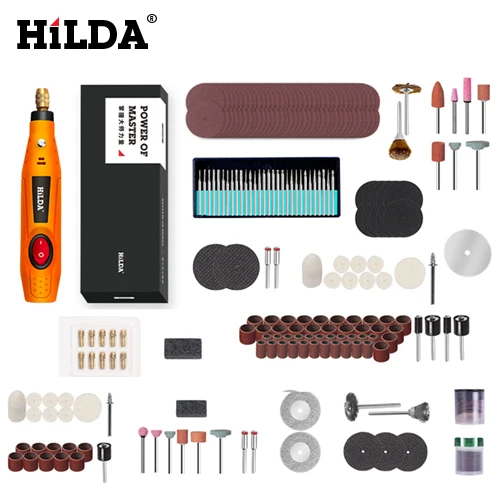 Небольшая электродрель HILDA мини-ДРЕЛЬ вращающегося инструмента 12V гравировальная ручка с шлифовальные аксессуары многофункциональный набор мини лазерная гравировка ручка для гравёры - Цвет: SET 6