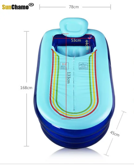Lengthening Inflatable Bathtub Adult Thickening Tub Folding Heightening Bathtub Plastic Bath Barrel Bath Tub For Adult