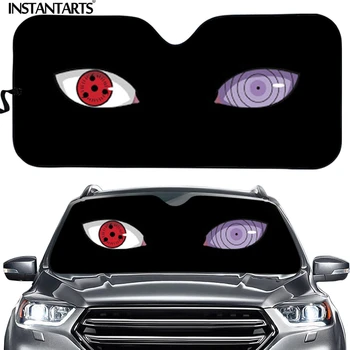 

INSTANTARTS Anime Naruto Universal Car Windshield Sunshade Sharingan Design Auto Sun Visor Covers UV Reflector Car Accessories
