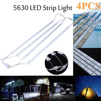 

4X12V Waterproof Cool White 5630 Led Strip Lights Bars For Car Camping Boat EU plug Strip light 15 Led tape