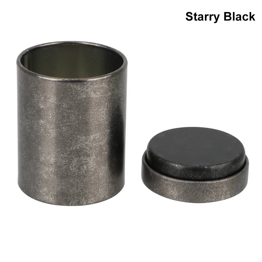 Черный Mini Tea Caddy Seal Tea Box Cans Kung Fu tea Sealed Cans Teaware Portable Kitchen Accessories Alloy Dried Fruit Collection - Цвет: Черный