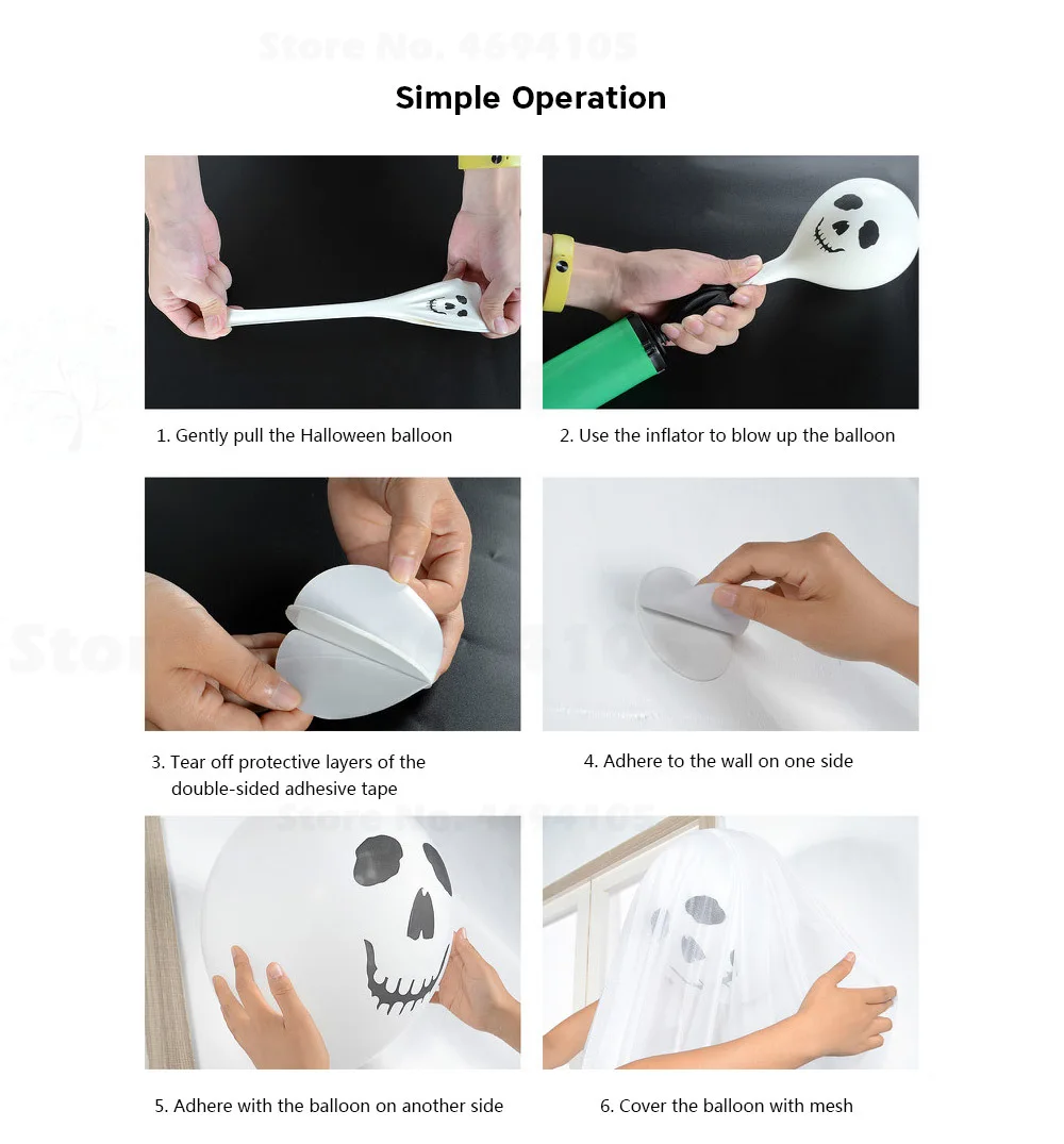 1pc 12 inch Ghost Balloon for Party Halloween Decoration