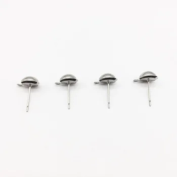

Eueavan 30pcs 11.60*7.95MM Stainless Steel Half Round Beads Earrings Pins Stud Earring Accessories For Jewelry Making