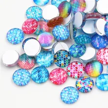 50 шт./лот 12 мм фото Стеклянные Кабошоны разных сортов цвет кабошоны для браслета серьги ожерелье основы Settings-E7-72