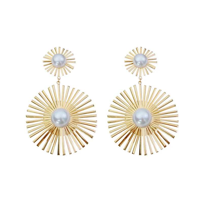 Pendant Earrings Korean Earrings geometric irregular round pendant earrings New trend fashionable simple temperament Women jewelry earrings