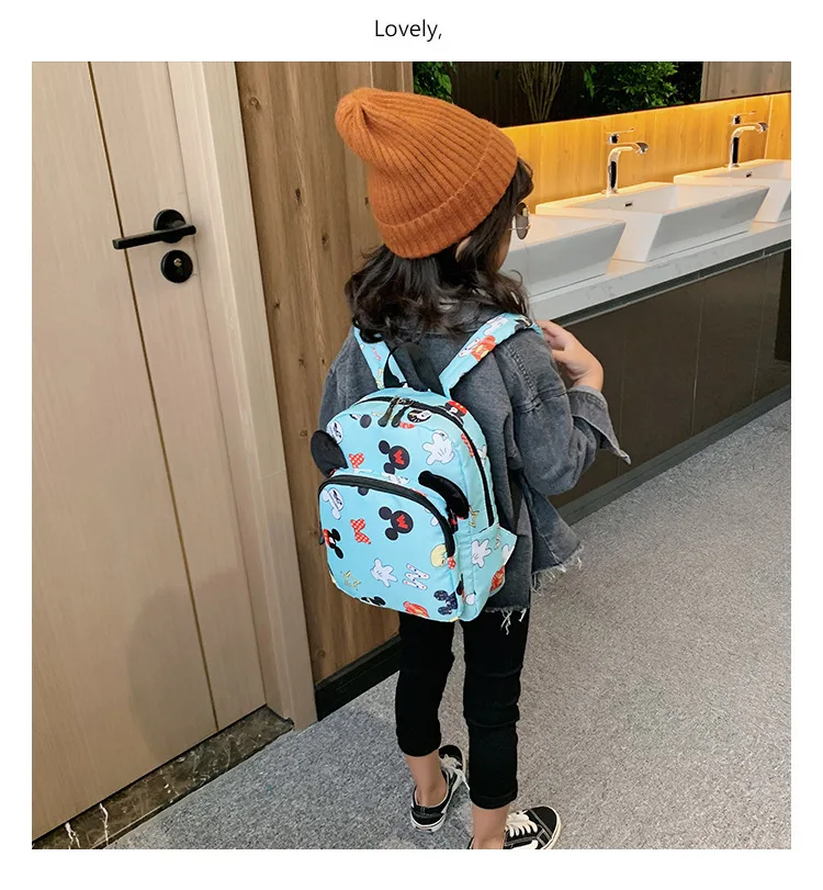 Детский рюкзак с изображением Минни Дисней, Детская сумка, школьная сумка с рисунком для маленьких мальчиков и девочек 2-6 лет, сумка через плечо