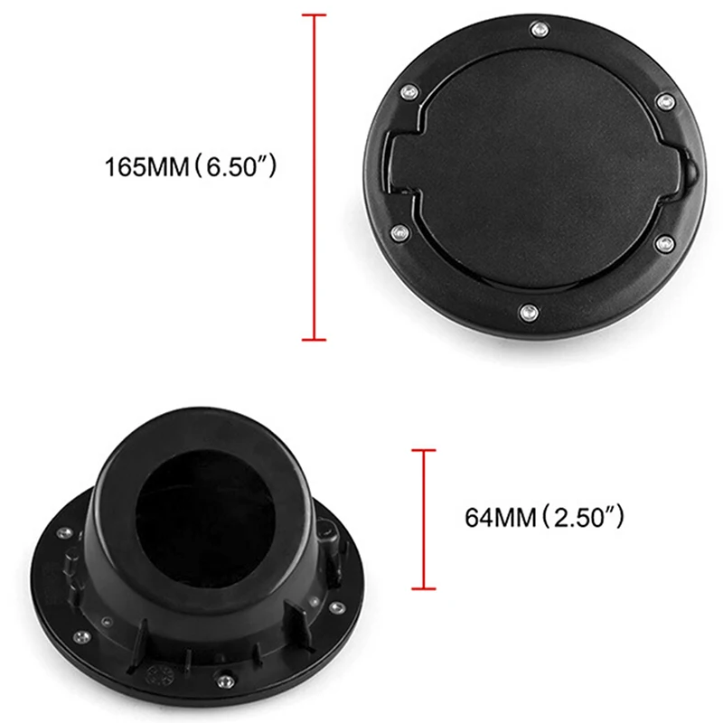 

Jeep Wrangler Fuel Filler Door Cover Gas Tank Cap Black 2/4 Door for 07-18