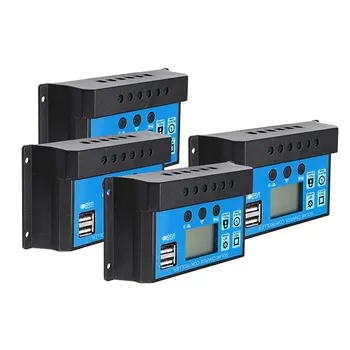 

10/20/30/40A 12V 24V Auto Solar Charge Controller PWM With LCD Dual USB 5V Output Solar Cell Panel Regulator PV Home