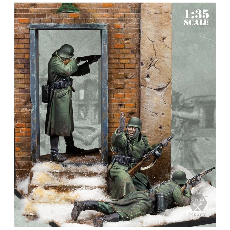 1/35 Resin Model Figure GK,World War II military theme (Three people with scenes) Unassembled and unpainted kit 2 1/35 Resin Model Figure GK,World War II military theme (Three people with scenes) Unassembled and unpainted kit 2
