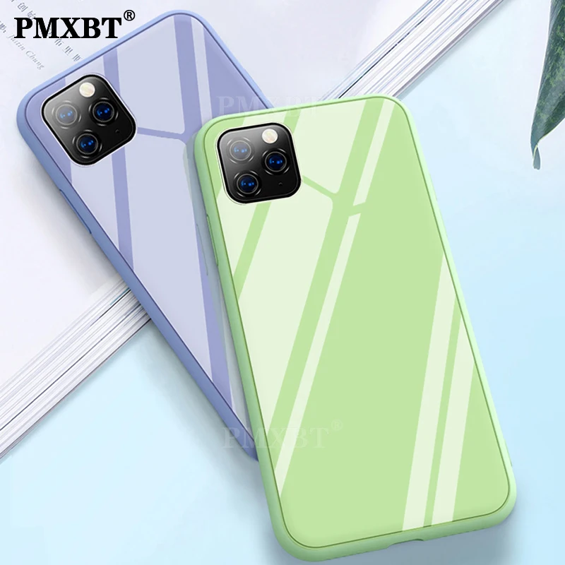 Роскошный чехол для телефона из жидкого силикона зеркальный закаленного стекла