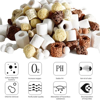 

New 12 in 1 Aquarium Filter Media Ball Aquarium Bio Balls Water Filter Media Ring Bio Ring for Aquarium Filter Accessories