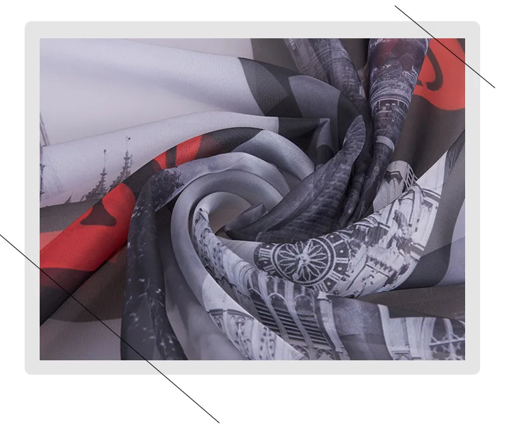 [Babe] Manufacturers Direct Selling Foreign Trade Ready-made Curtain London Printed Bedroom Window Screen(Single