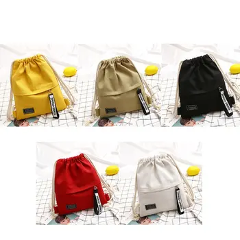 

Simple Drawstring Canvas Bag Female Small Bag Female Casual Messenger Bag Pleated Ladies Canvas Bag Knitting Bags
