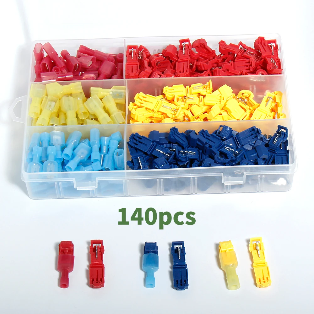 

140p T-type fast lossless Tap Connectors Splice Insulated Wire Cable Connectors Terminals Electrical Tool deviceclamp terminal