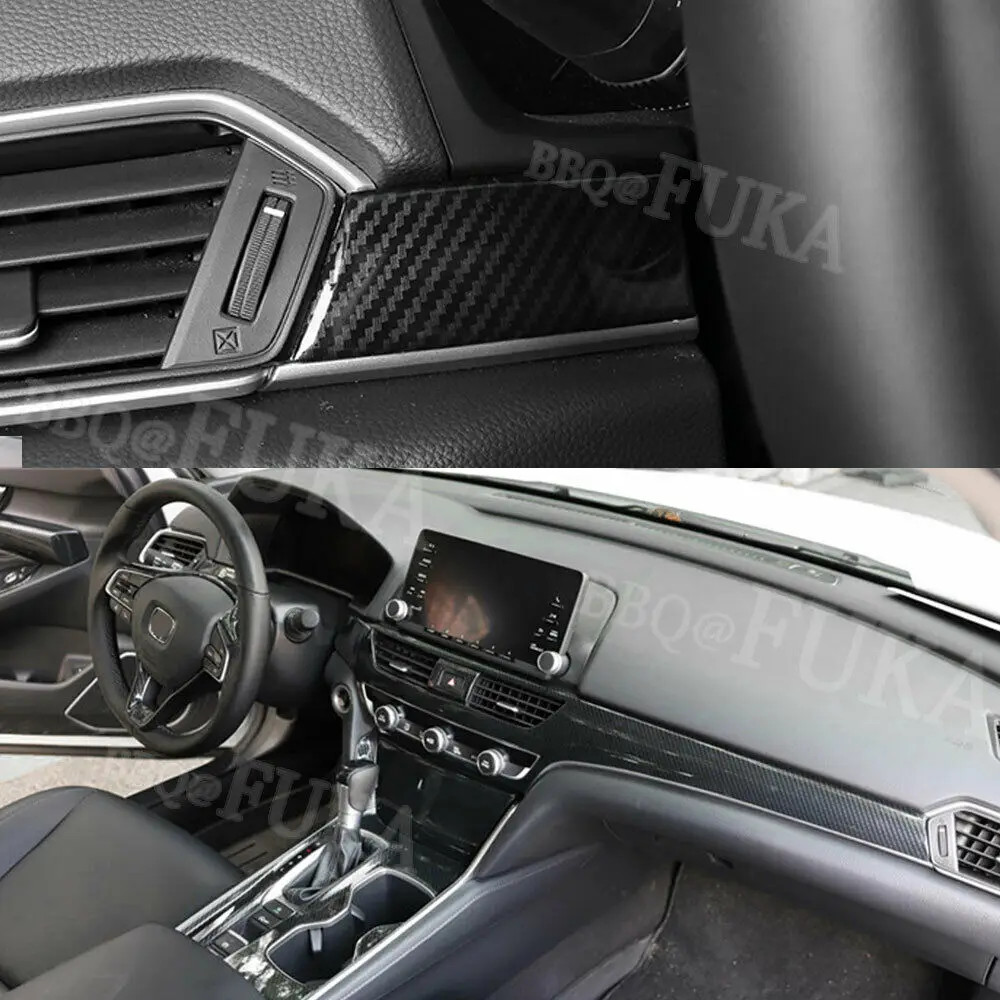 Для Honda Accord углеродное волокно стиль автомобиля Передняя панель полосы крышка отделка