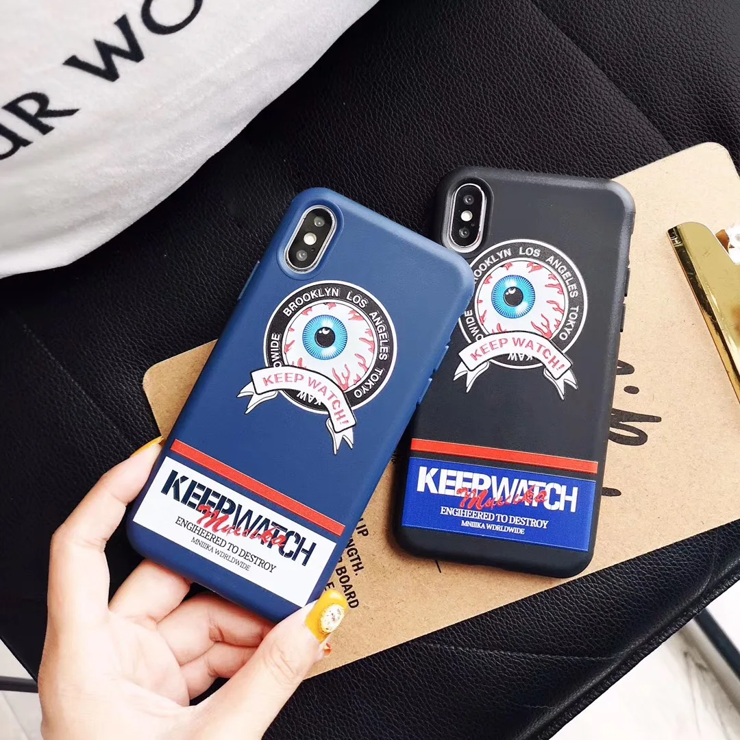 American street fashion Mishkas Keep Watch 3D relief Phone Case For Apple iPhone 7 8 6 6s Plus X XS Max Xr Candy tpu Cover |