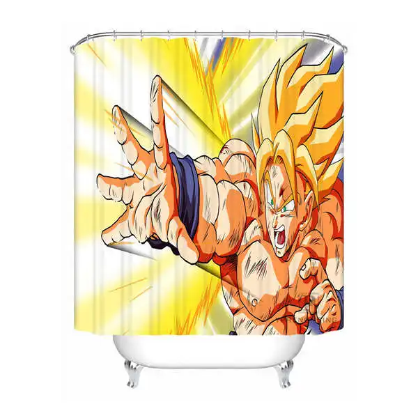Shower Curtain Пользовательские водонепроницаемые занавески для душа Dragon Ball Z Goku и Gohan аниме печать декор для ванной комнаты различные размеры#180324-01-04 - Цвет: Shower Curtain