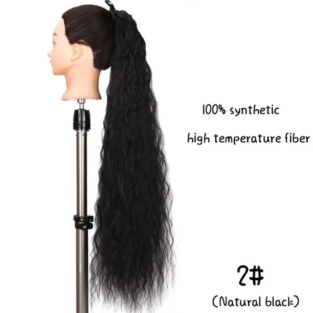 MSTN 30-Inch Synthetic Hair Fiber Heat-Resistant Straight Hair With Ponytail Fake Hair Chip-in Hair Extensions Pony Tail Wigs J2-2