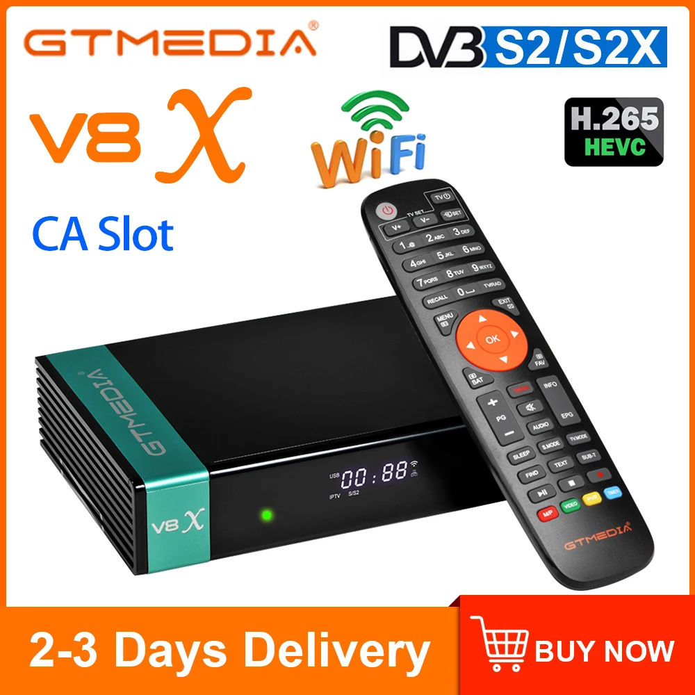 Receptor de WiFi satelital Integrado actualizado de gtmedia v8 Mezclador de señal satélite y televisión Incluido GT Media V8X Gtmedia-Receptor 