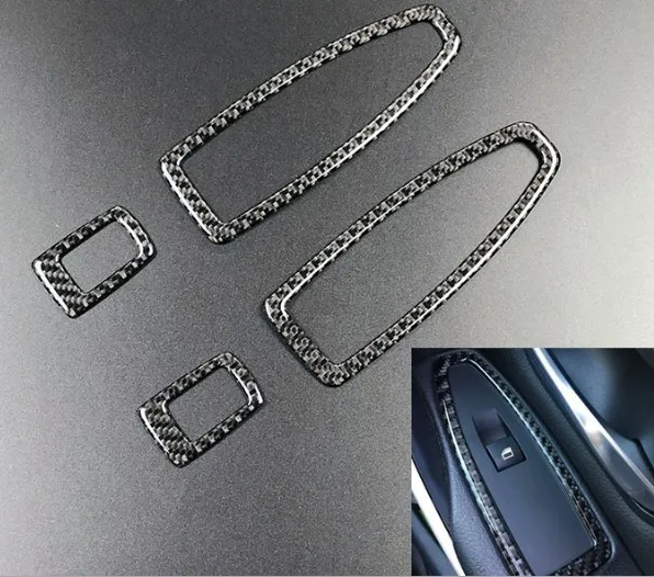 

car styling For BMW F20 F21 F30 F34/ 1 Series 2 Series 3 Series gt Carbon fiber window lift panel accessories car stickers 3D
