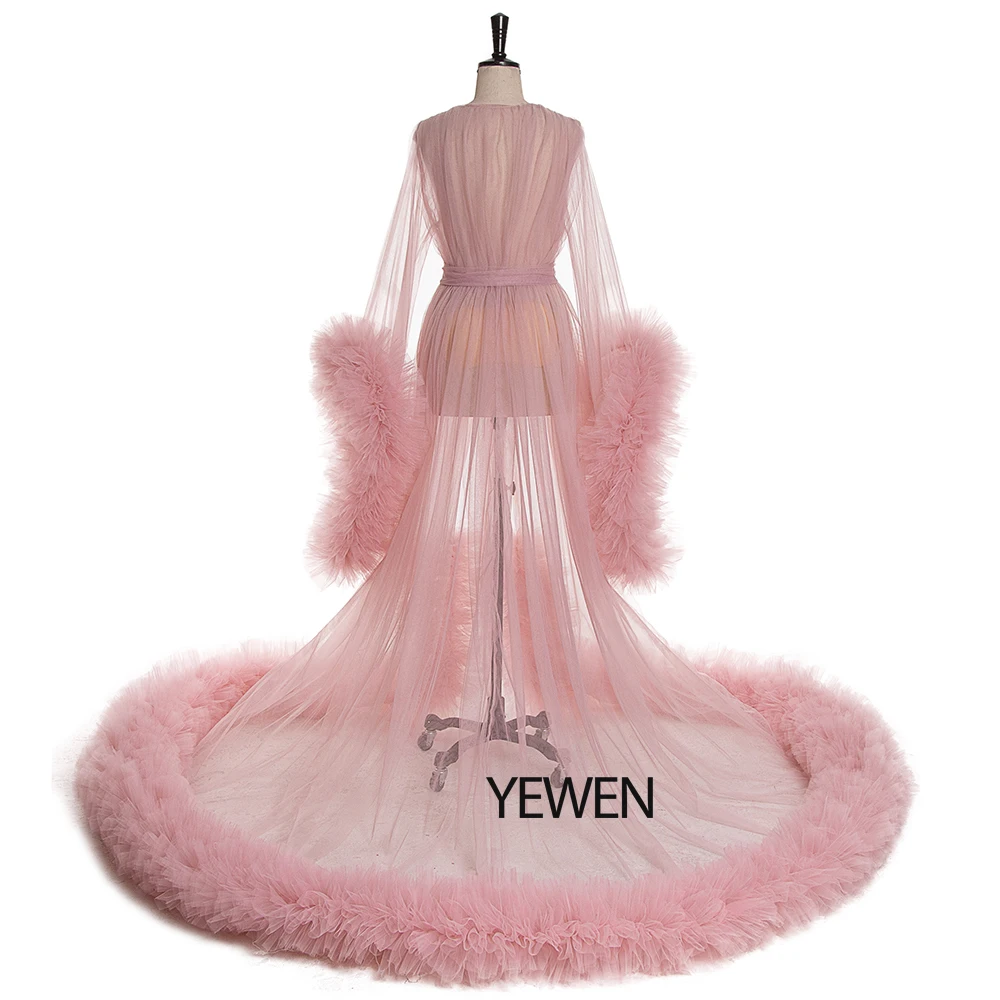 Robe De Soiree Вечерние платья из тюля с длинным рукавом сексуальное прозрачное платье для фотографии платье для беременных женщин плюс размер