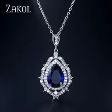 ZAKOL винтажные подвески в виде капель воды с кубическим цирконием для элегантных женщин, вечерние ювелирные изделия на свадьбу FSNP2114