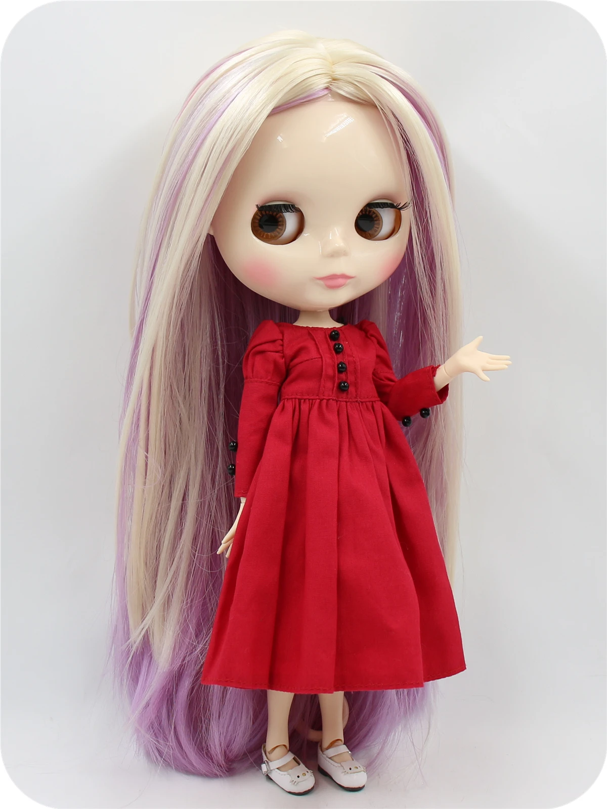 Neo Blythe Doll with Multi-Color Hair, White Skin, Shiny Cute Face & Custom Jointed Body 2